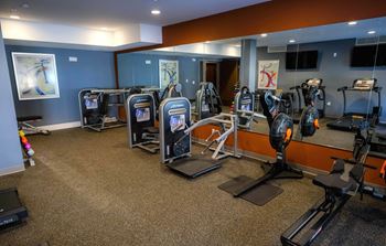 Cardio machines in gym
